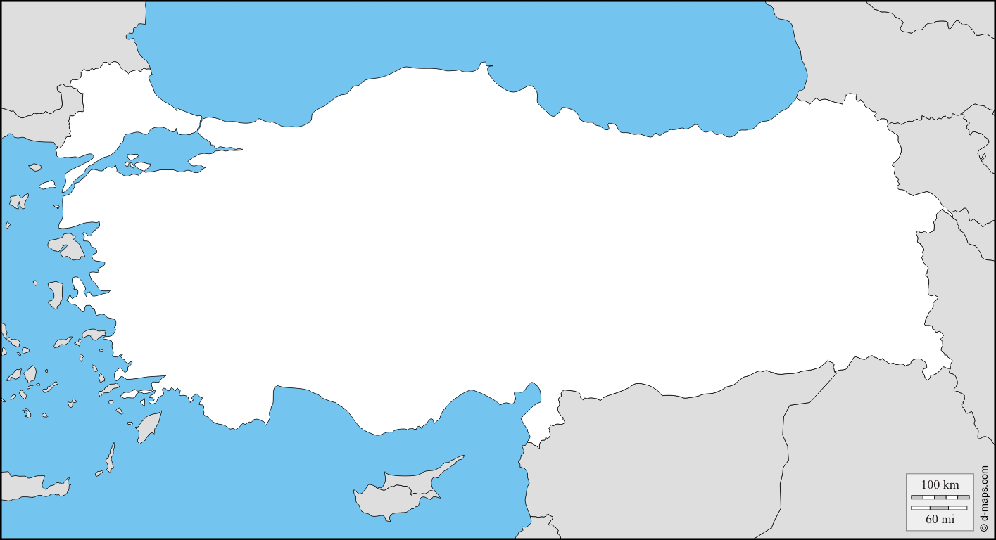 carte de la turquie vierge