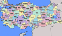 Carte de la Turquie avec les régions et la capitale