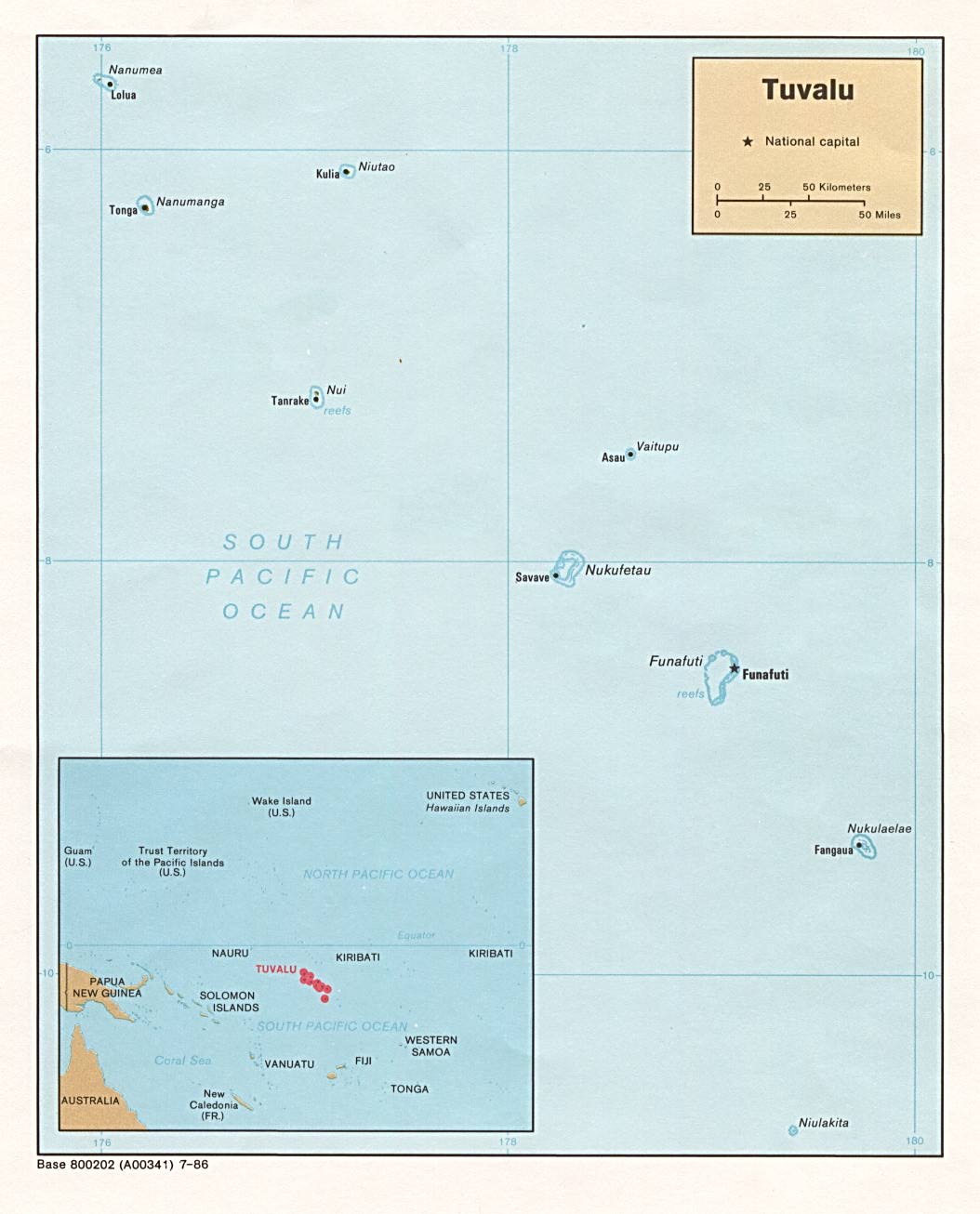 Carte des Tuvalu.