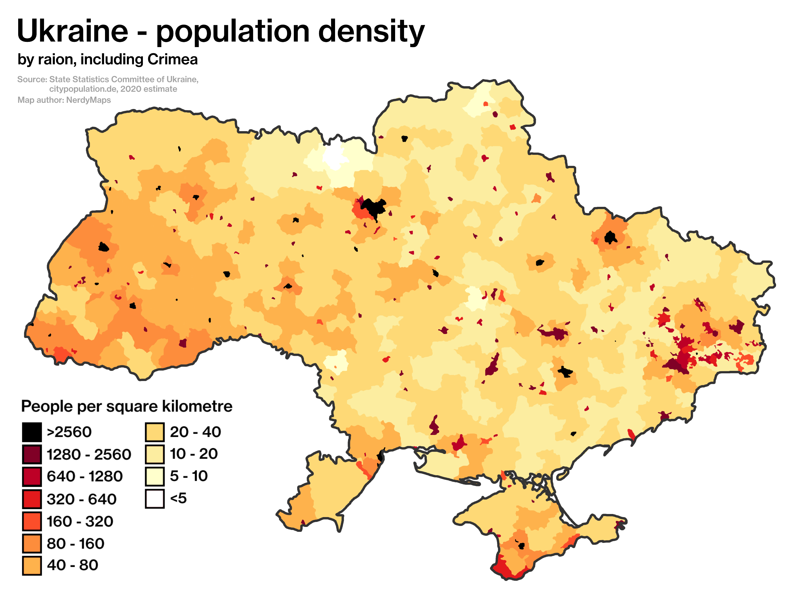 Carte des pays avec les régions l'Ukraine