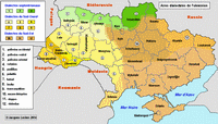 carte Ukraine linguistique langues dialectes