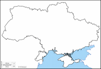 Carte de l'Ukraine vierge avec la mer