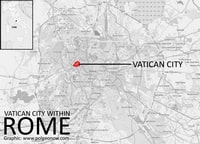 carte localisation du Vatican dans la ville de Rome en Italie