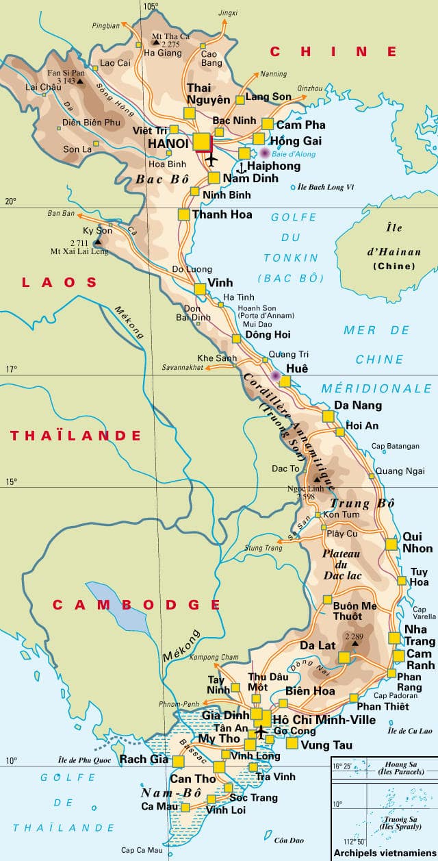 carte du vietnam