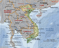 Carte du Viet Nam avec les villes et les pays alentours
