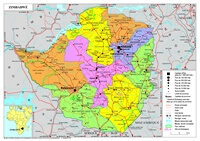 Carte Zimbabwe ville région aéroport route piste lac