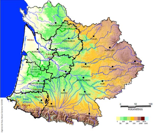 carte relief aquitaine Cartograf Fr Les Regions De France L Aquitaine carte relief aquitaine