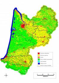 Carte de l'Aquitaine avec l'occupation des sols
