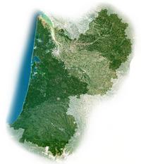 Carte satellite de l'Aquitaine