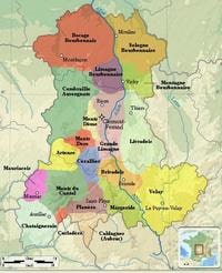 Carte de l'Auvergne et des microregions