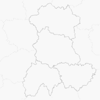 Carte de l'Auvergne vierge avec les départements