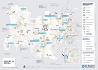 Carte Auvergne-Rhône-Alpes industrie ports fluviaux aéroports autoroutes