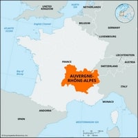 Carte localisation Auvergne-Rhône-Alpes France
