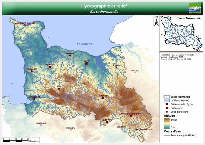 carte relief haute normandie