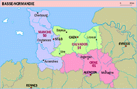 carte Basse-Normandie départements