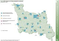 Carte de la Basse-Normandie avec les lycées publics