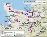 carte Basse-Normandie trains plan du réseau TER gares