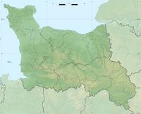 Carte de la Basse-Normandie vierge avec le relief