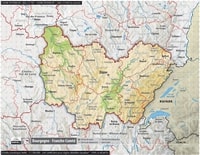 Carte Bourgogne-Franche-Comté villes départements relief
