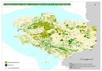 Carte de la Bretagne avec les forêts et les bocages