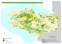 Carte de la Bretagne avec les forêts et les bocages