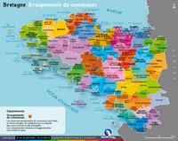 Carte de la Bretagne avec les groupements de communes