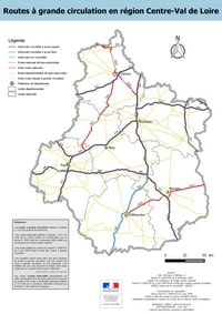 Carte Centre-Val de Loire routes type de route