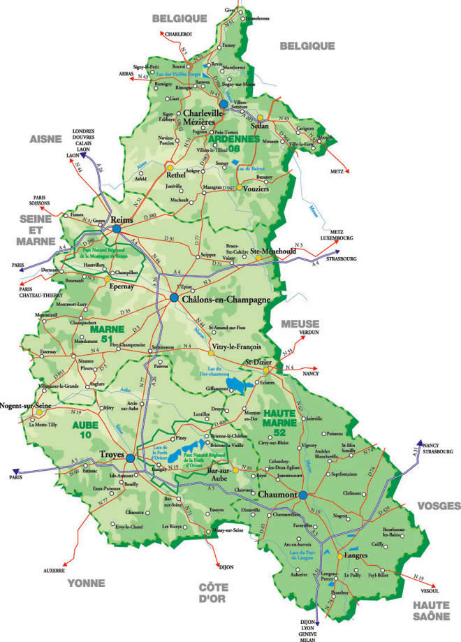 region champagne ardenne carte