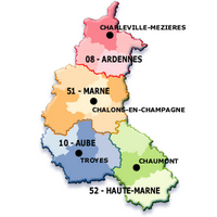 Carte de la Champagne-Ardenne avec les départements