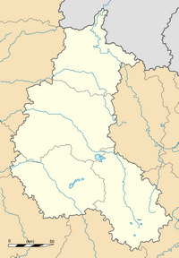 Carte de la Champagne-Ardenne vierge avec les cours d'eau
