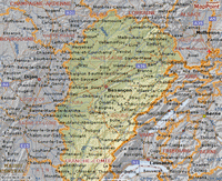 Carte de la Franche-Comté avec les villes