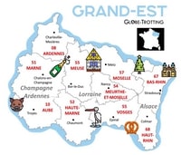 Carte Grand Est département illustrations