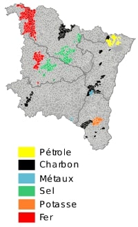 Carte Grand Est ressources minières