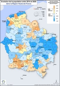 Carte Hauts-de-France évolution population