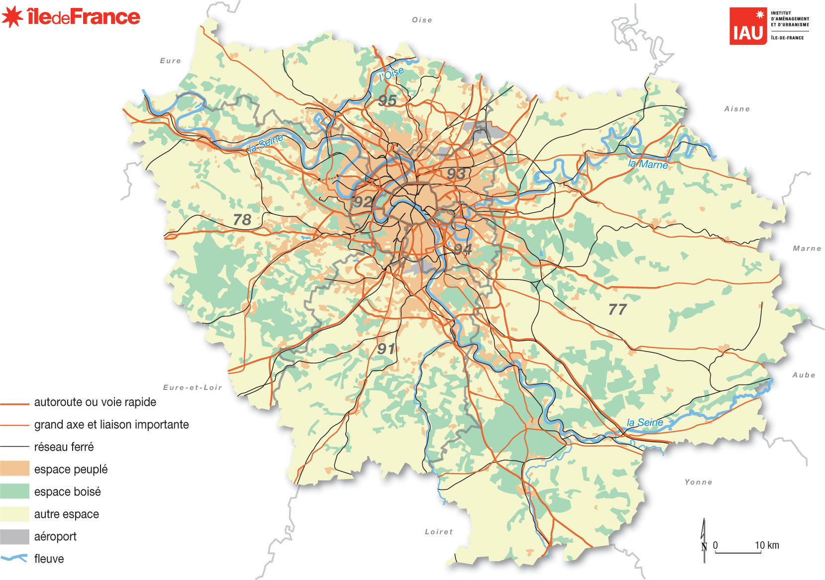 carte détaillée villes ile de france