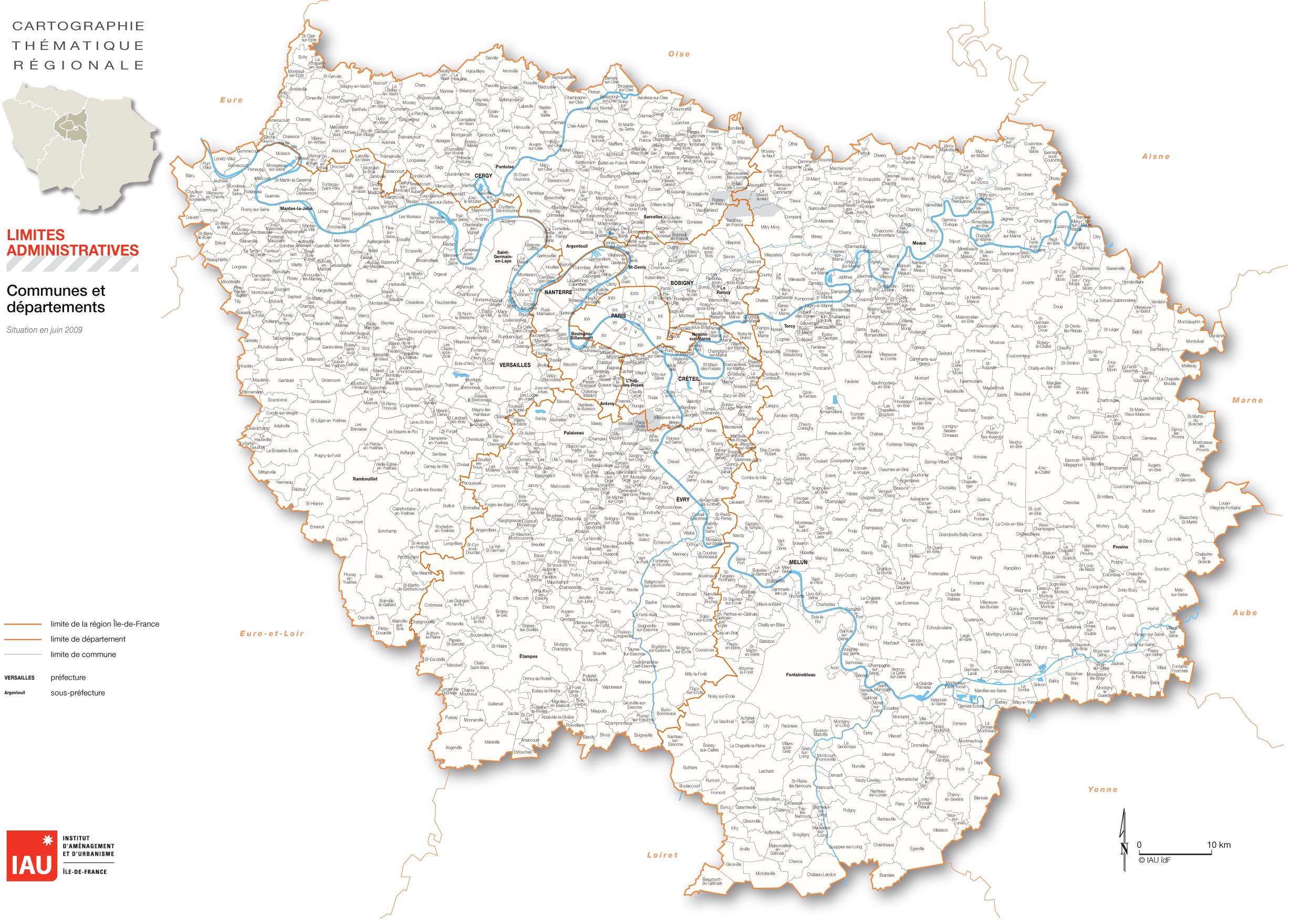 carte ile de france détaillée