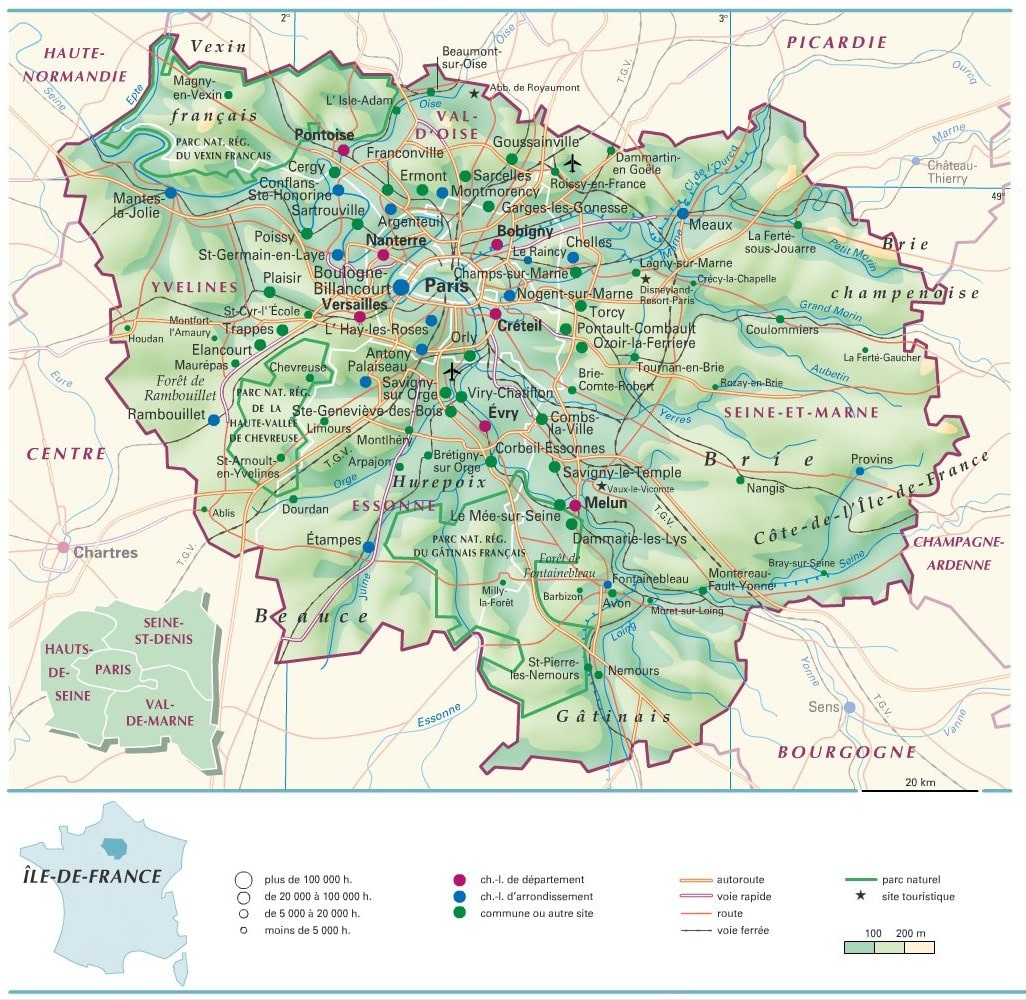 R gion De France Carte De L le de France