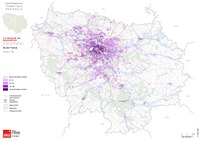 carte Île-de-France densité de population à l'hectare