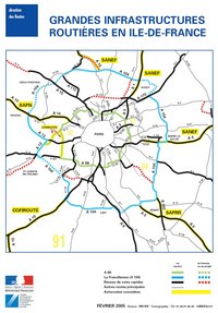 carte Île-de-France routières