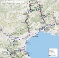 carte Languedoc-Roussillon trains grandes lignes et les gares TER