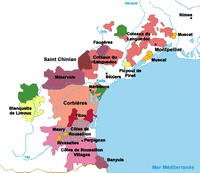 carte Languedoc-Roussillon vignes