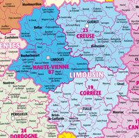 Carte administrative du Limousin
