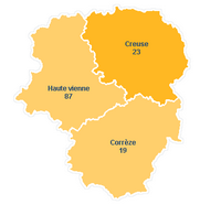 Carte du Limousin avec les départements