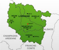 Carte administrative de la Lorraine