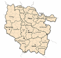 Carte de la Lorraine avec les villes