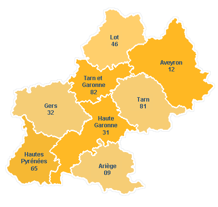 carte de midi pyrénées