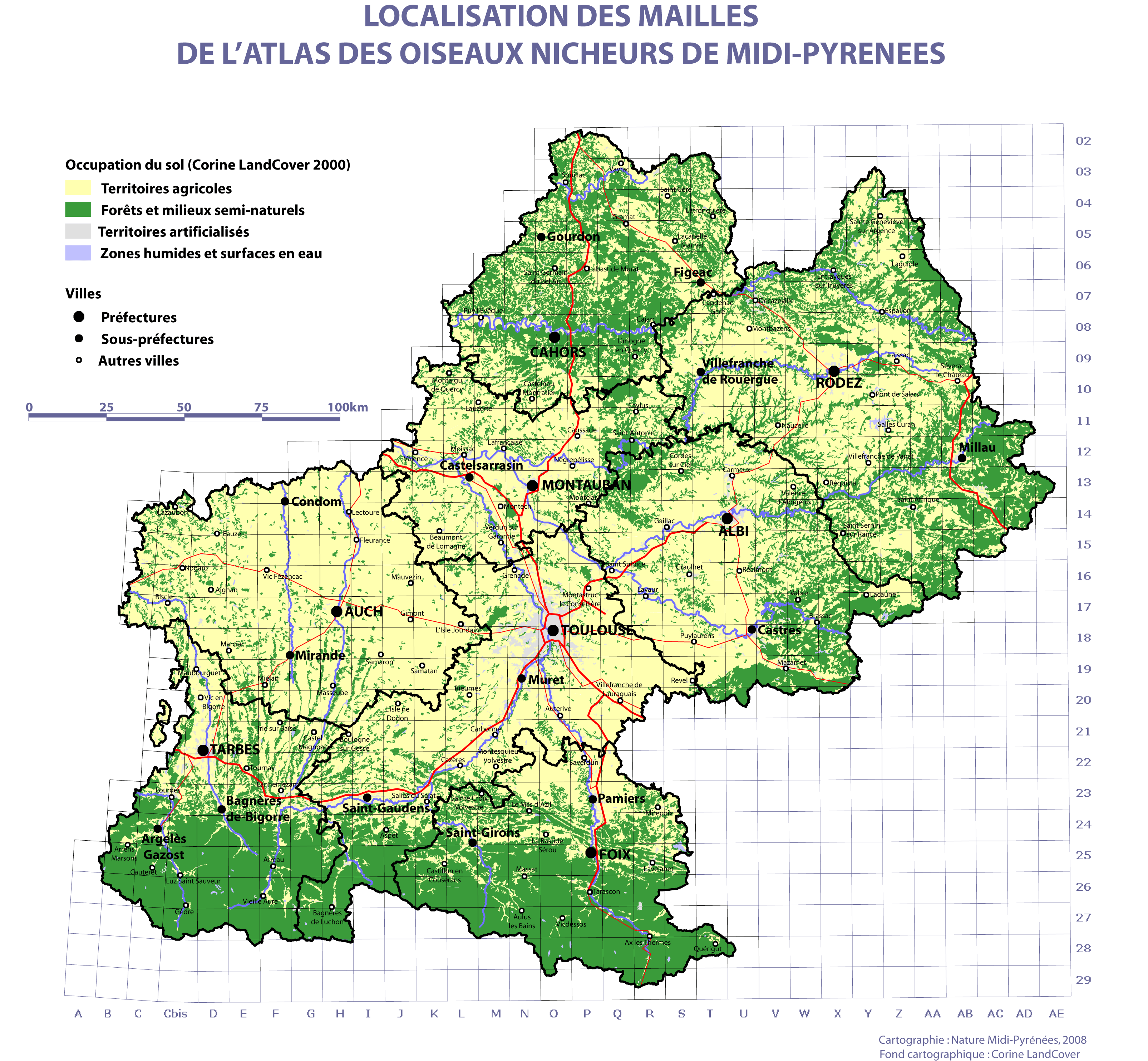 carte detaillee midi pyrenees