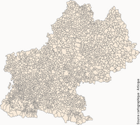 Carte des Midi-Pyrénées avec le découpage des communes