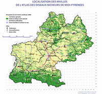 Carte des Midi-Pyrénées avec l'occupation du sol et les zones humides