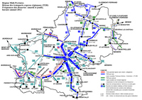 Carte des Midi-Pyrénées avec les trains, les TER et les gares
